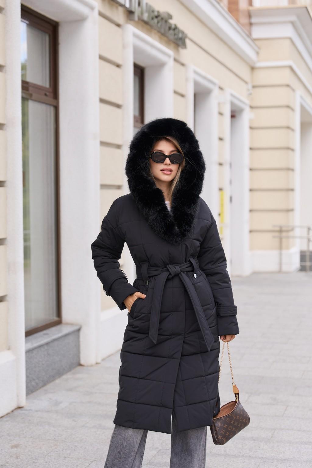 Зимнее пальто Mila Nova ПВ-375 кап, черный+черный — изображение 1