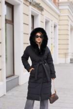 Зимнее пальто Mila Nova ПВ-375 кап, черный+черный