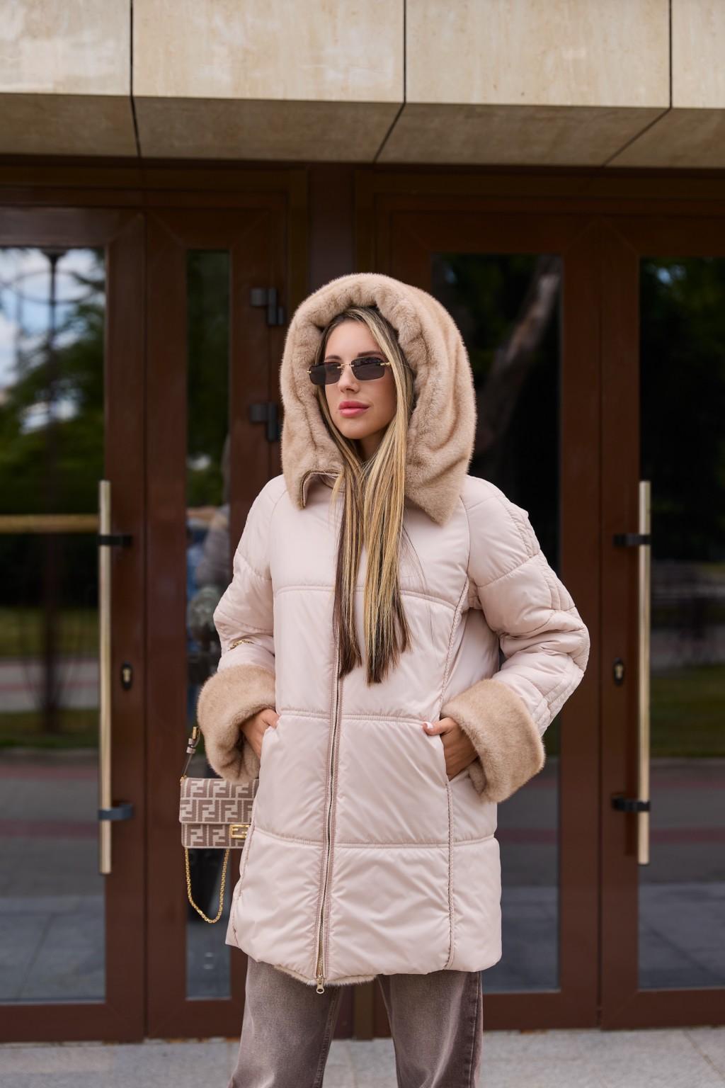 Зимняя куртка Mila Nova ПВ-383 бежевый — изображение 1