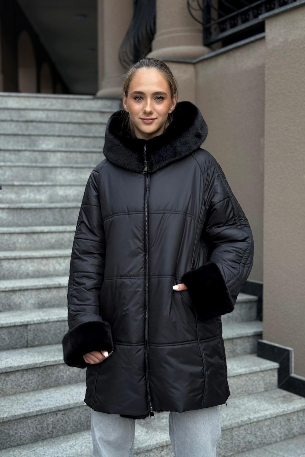 Зимняя куртка Mila Nova ПВ-383 черный+черный — изображение 2