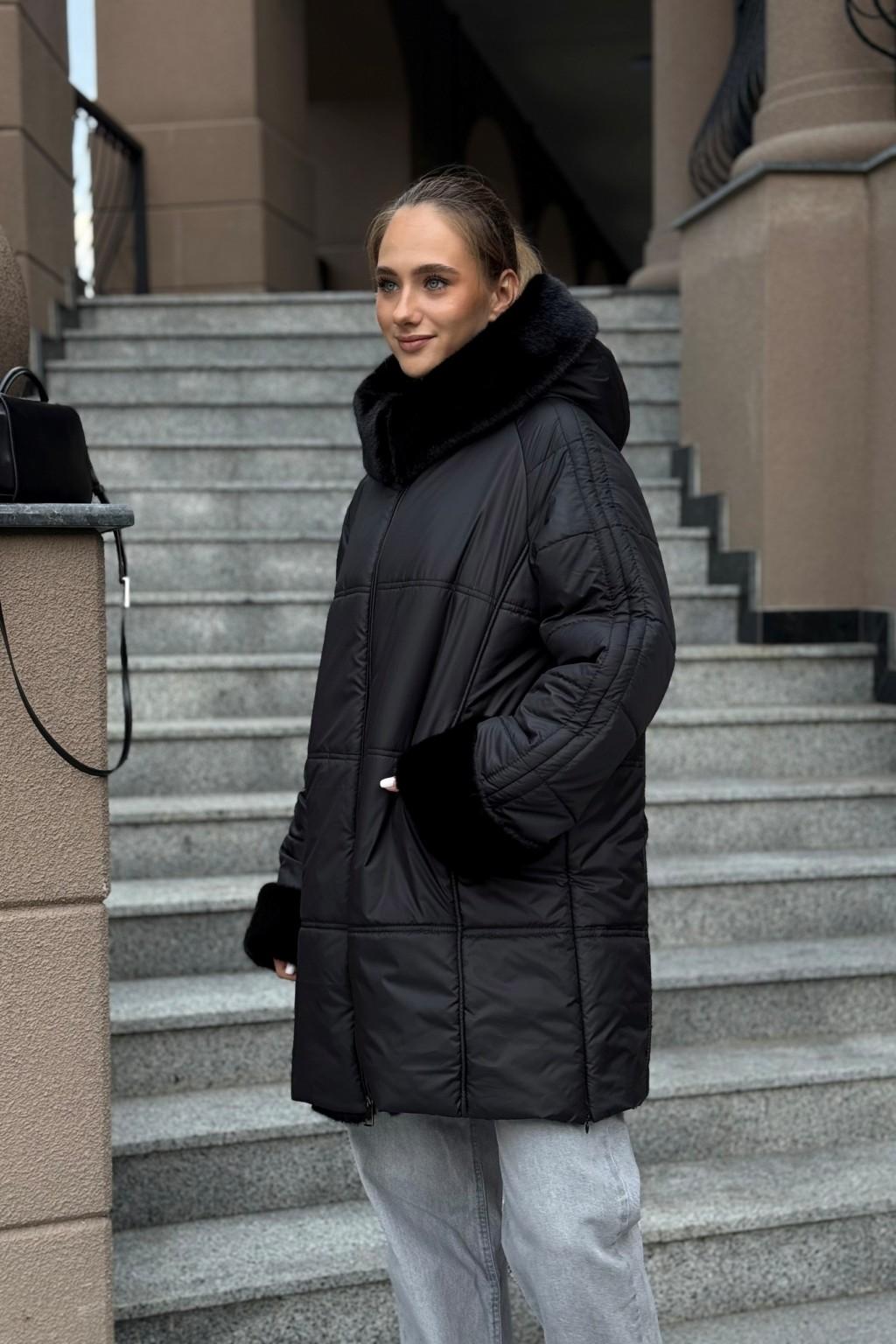 Зимняя куртка Mila Nova ПВ-383 черный+черный — изображение 5