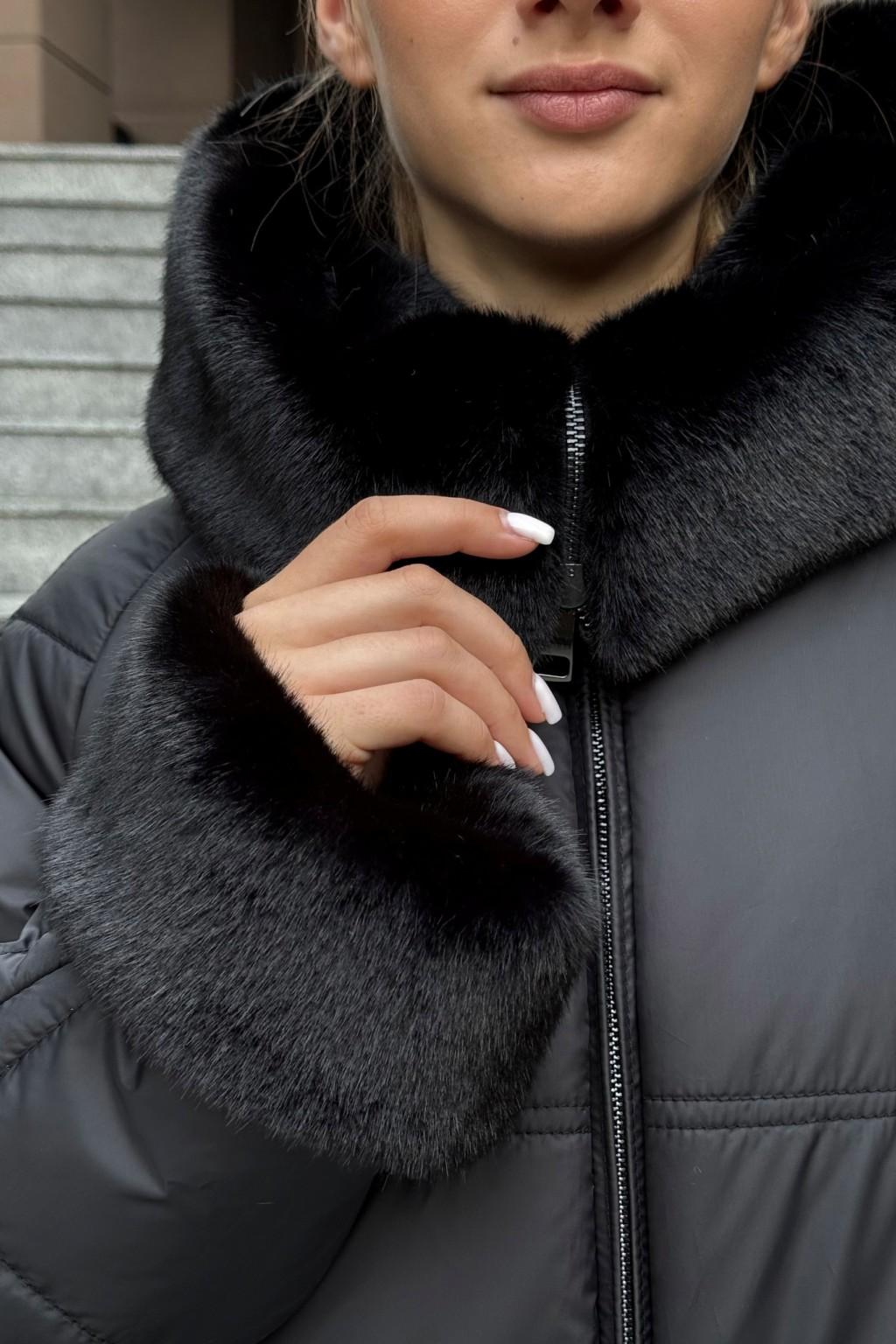 Зимняя куртка Mila Nova ПВ-383 черный+черный — изображение 3