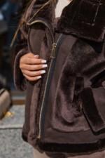 Зимняя дубленка Mila Nova Д-242  шоколад — изображение 3