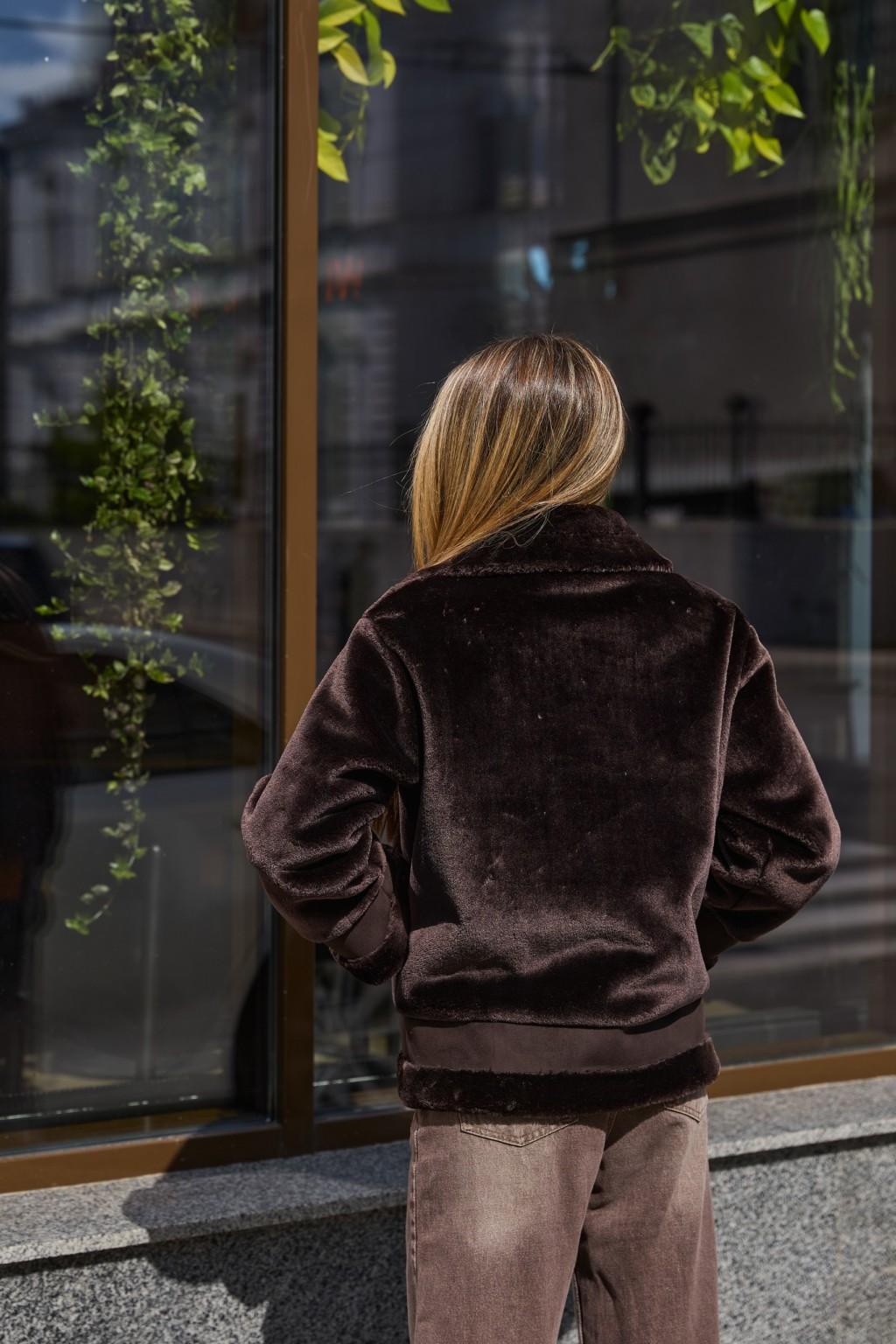 Зимняя дубленка Mila Nova Д-242  шоколад — изображение 4