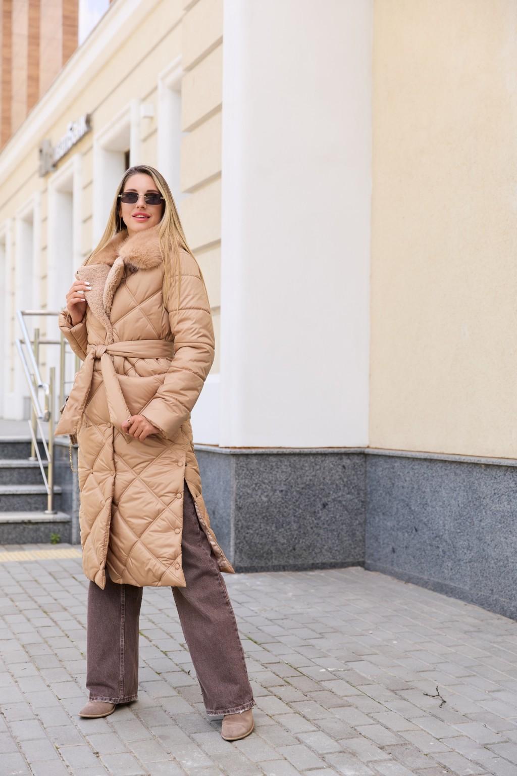 Зимнее пальто Mila Nova ПВ-318 кемел+кемел — изображение 3