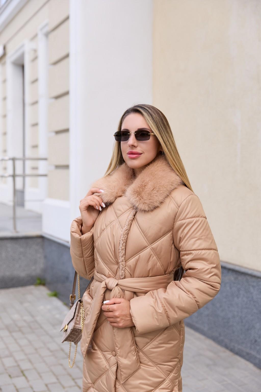 Зимнее пальто Mila Nova ПВ-318 кемел+кемел — изображение 4