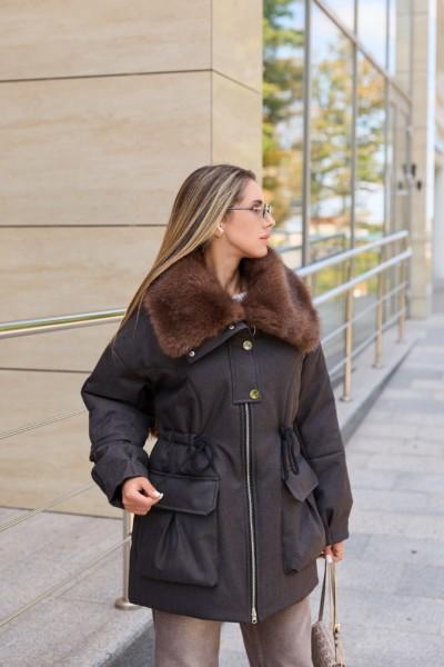 Зимняя куртка Mila Nova К-371 графит