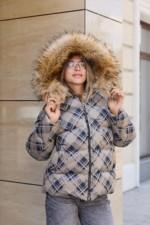 Зимняя куртка Mila Nova К-372 бежевый+черный