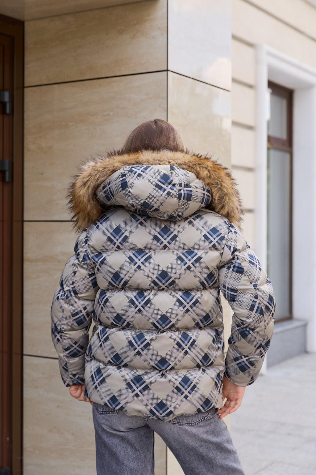 Зимняя куртка Mila Nova К-372 бежевый+черный — изображение 5