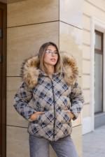 Зимняя куртка Mila Nova К-372 бежевый+черный — изображение 2