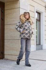 Зимняя куртка Mila Nova К-372 бежевый+черный — изображение 3