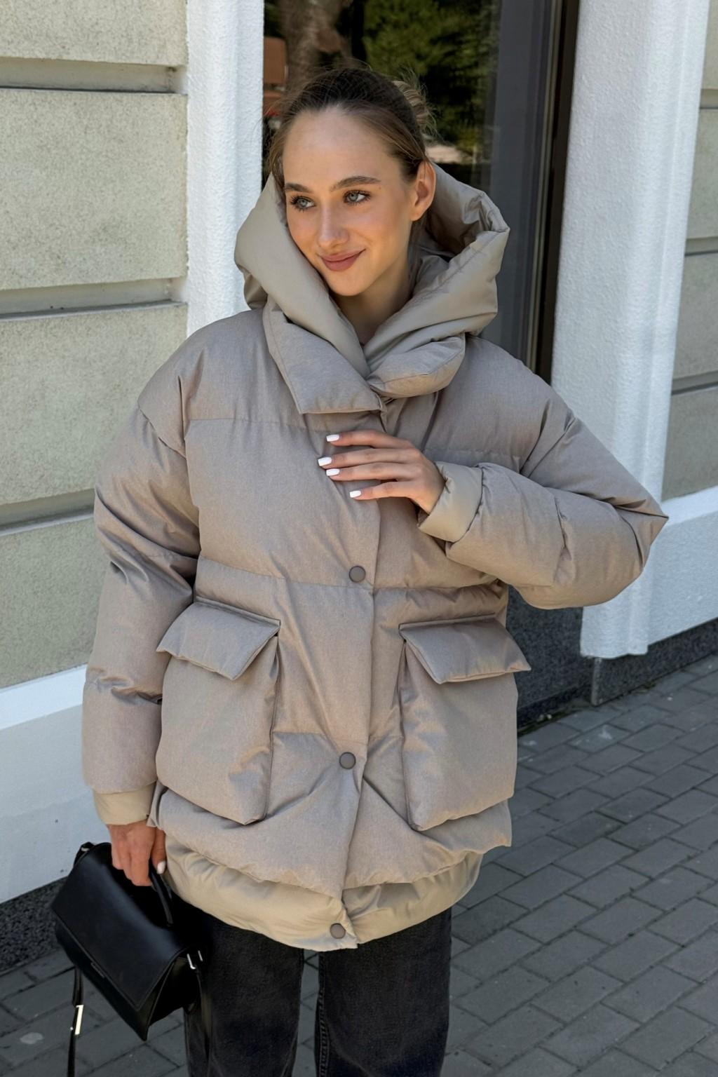 Зимняя куртка Mila Nova К-373 капучино — изображение 5