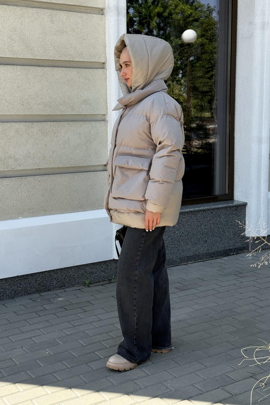 Зимняя куртка Mila Nova К-373 капучино — изображение 4