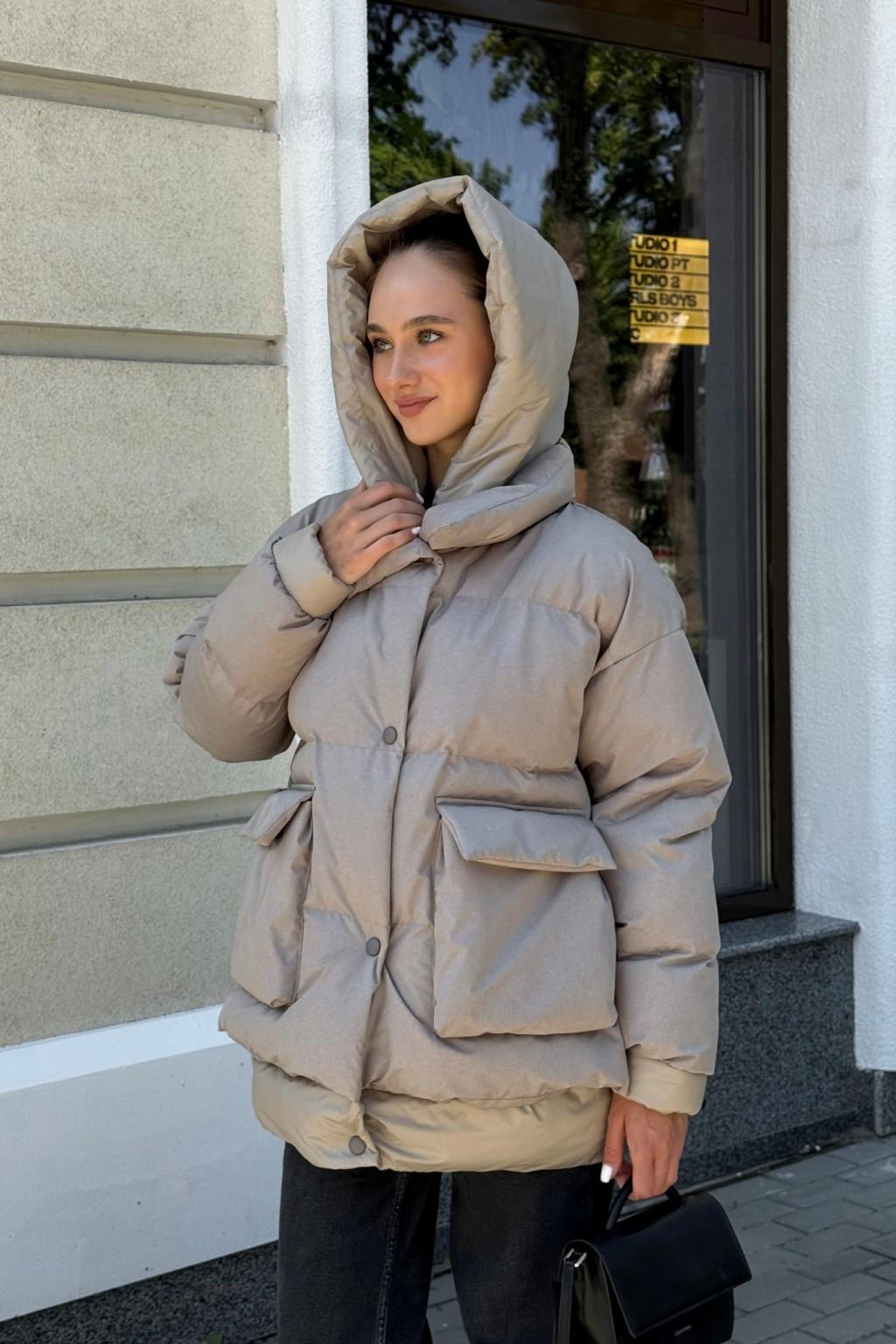 Зимняя куртка Mila Nova К-373 капучино — изображение 2
