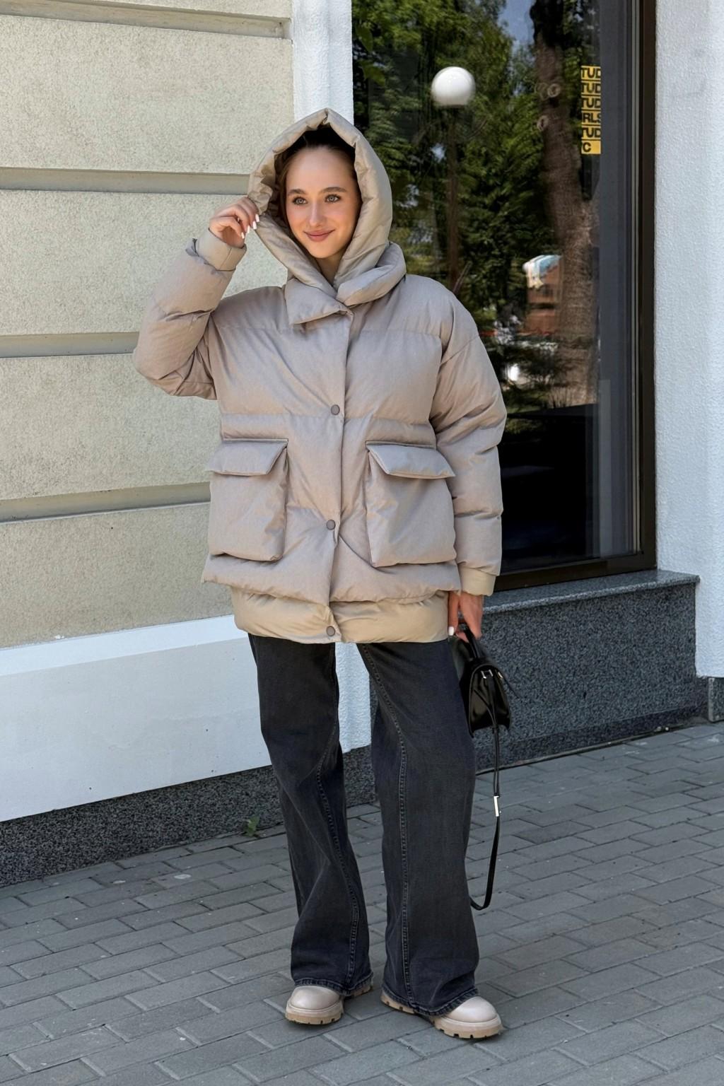 Зимняя куртка Mila Nova К-373 капучино — изображение 3