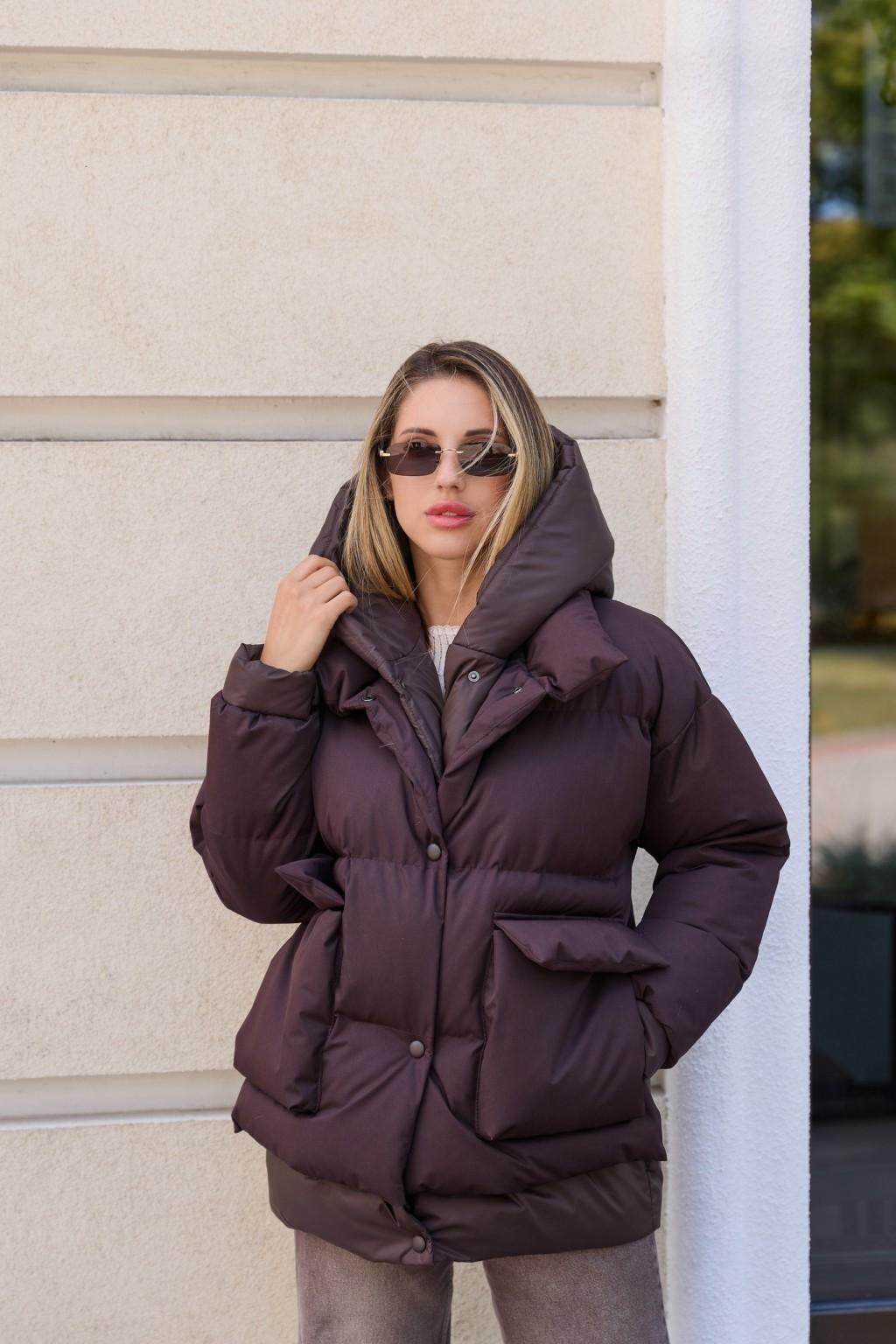 K-373chokolad-2 Зимняя куртка Mila Nova К-373 шоколадный — изображение 1