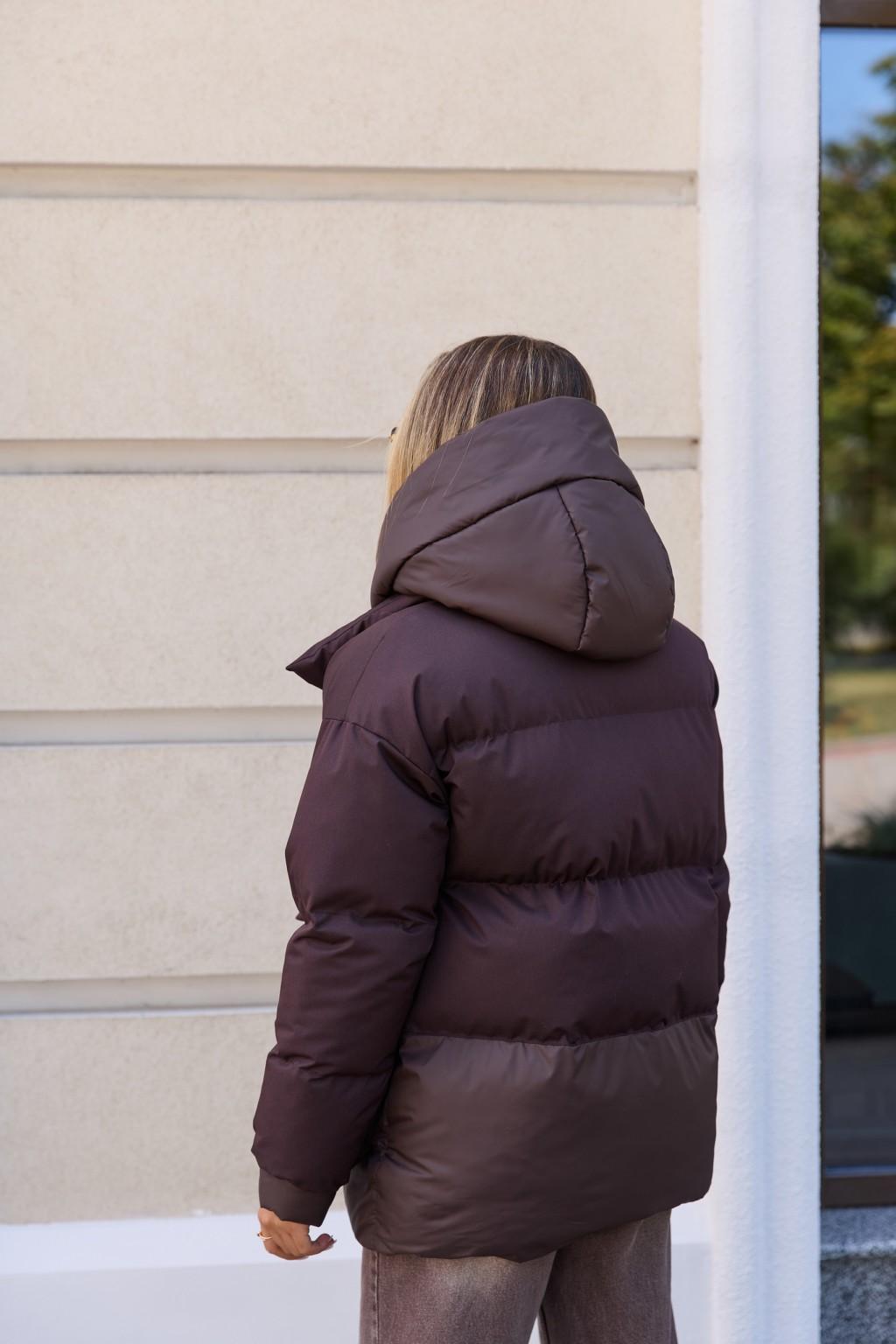 Зимняя куртка Mila Nova К-373 шоколадный — изображение 7