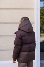 Зимняя куртка Mila Nova К-373 шоколадный — изображение 7