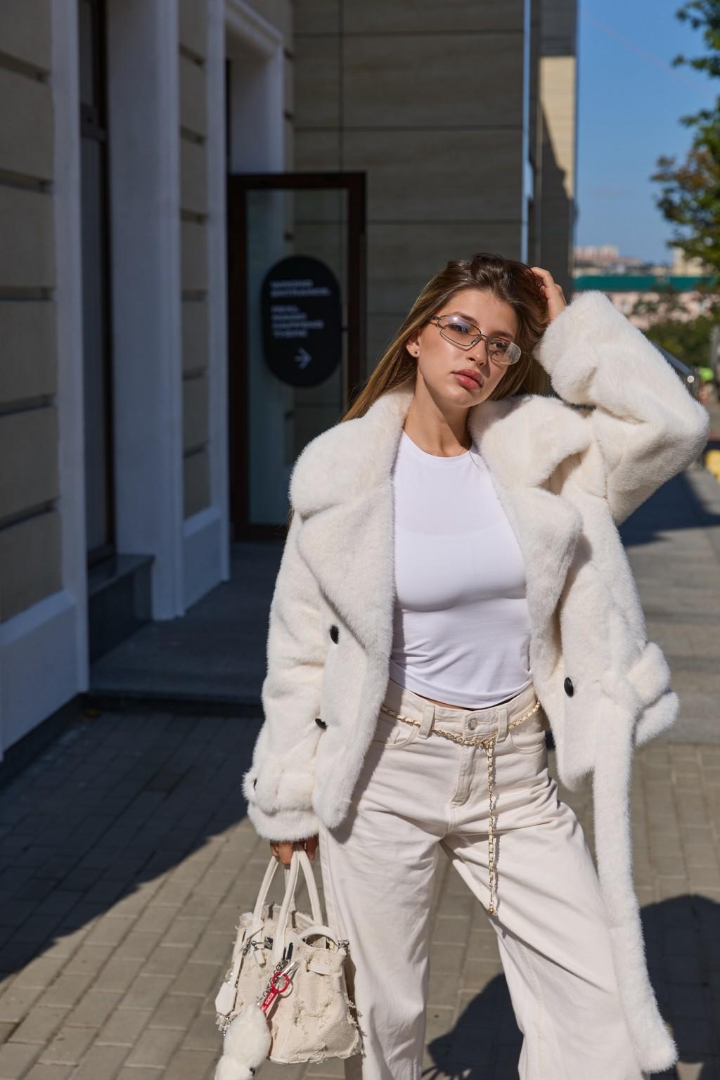 Зимняя шуба Mila Nova ПВ-381белый — изображение 5