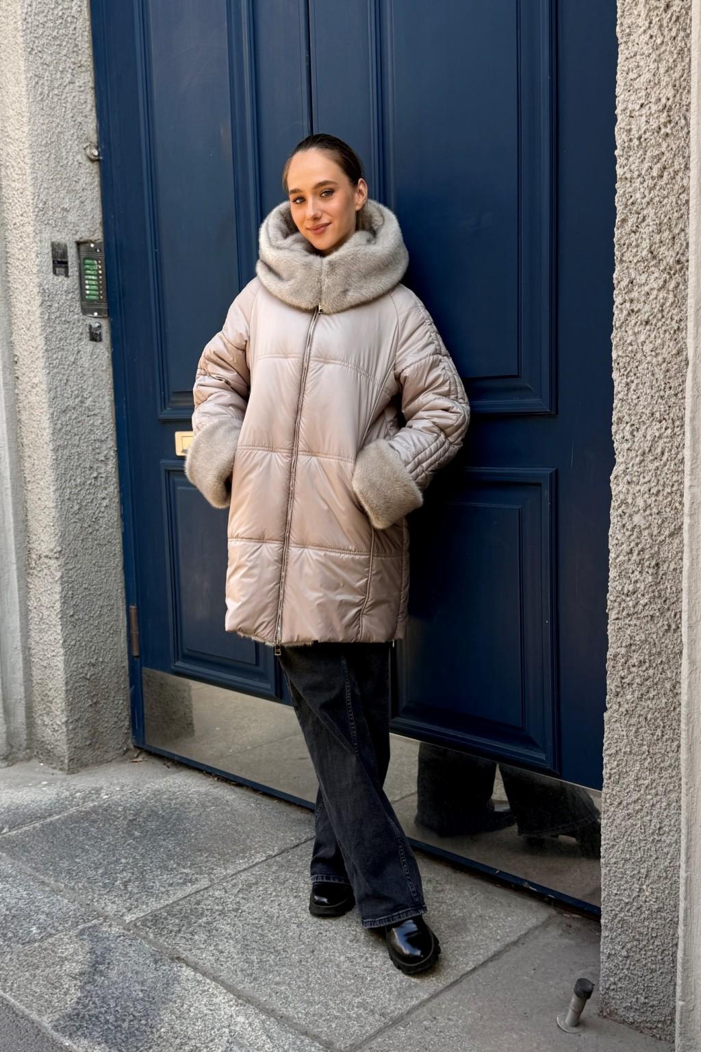 Зимняя куртка Mila Nova ПВ-383 серо-бежевый — изображение 1