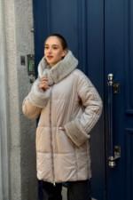 Зимняя куртка Mila Nova ПВ-383 серо-бежевый — изображение 4