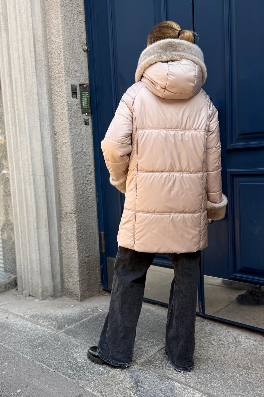 Зимняя куртка Mila Nova ПВ-383 серо-бежевый — изображение 5