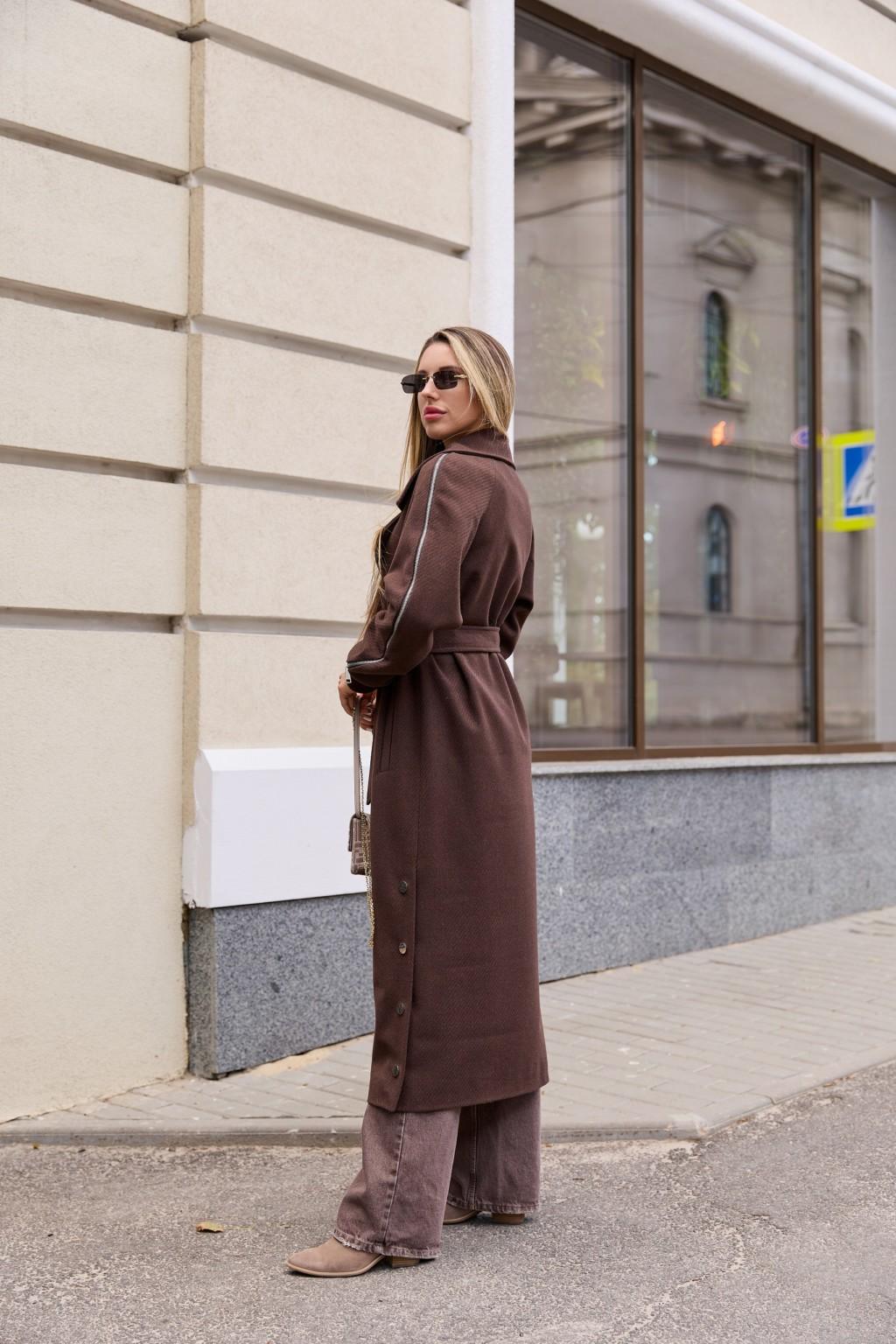 Демисезонное пальто Mila Nova ПВ-384 шоколад — изображение 2