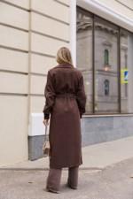 Демисезонное пальто Mila Nova ПВ-384 шоколад — изображение 6