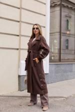 Демисезонное пальто Mila Nova ПВ-384 шоколад