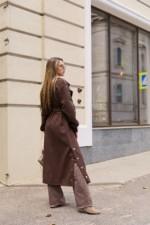 Демисезонное пальто Mila Nova ПВ-384 шоколад — изображение 3