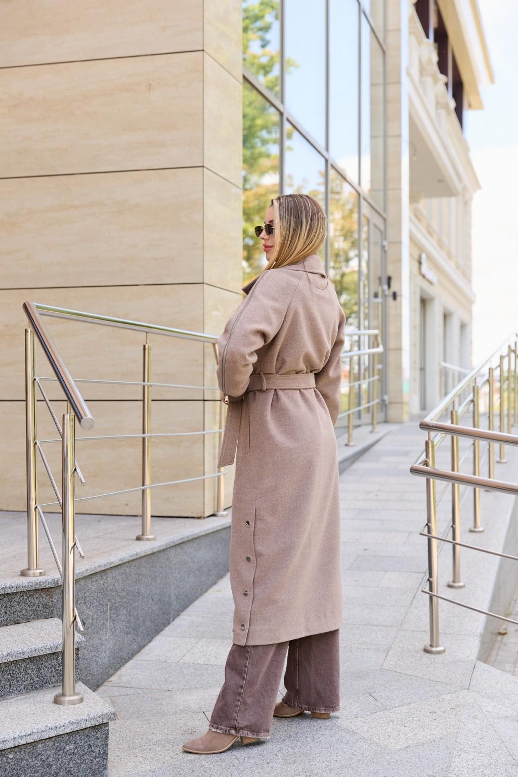 Демисезонное пальто Mila Nova ПВ-384 капучино — изображение 4