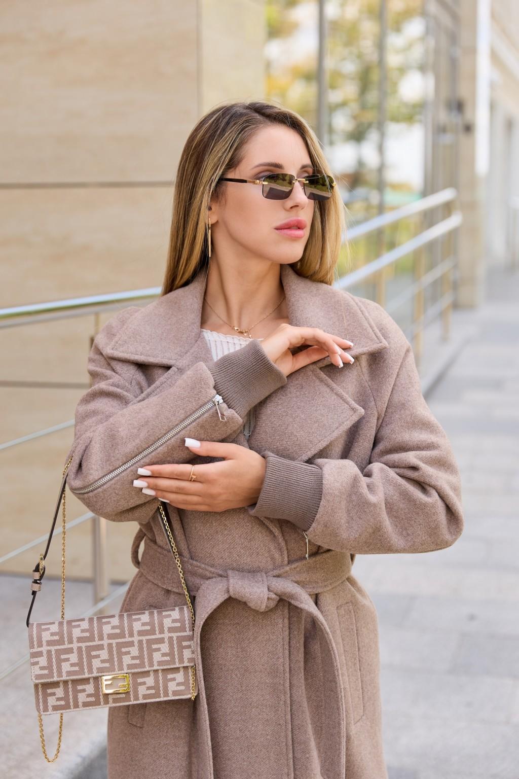 Демисезонное пальто Mila Nova ПВ-384 капучино — изображение 5