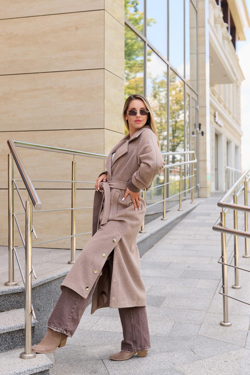 Демисезонное пальто Mila Nova ПВ-384 капучино — изображение 2