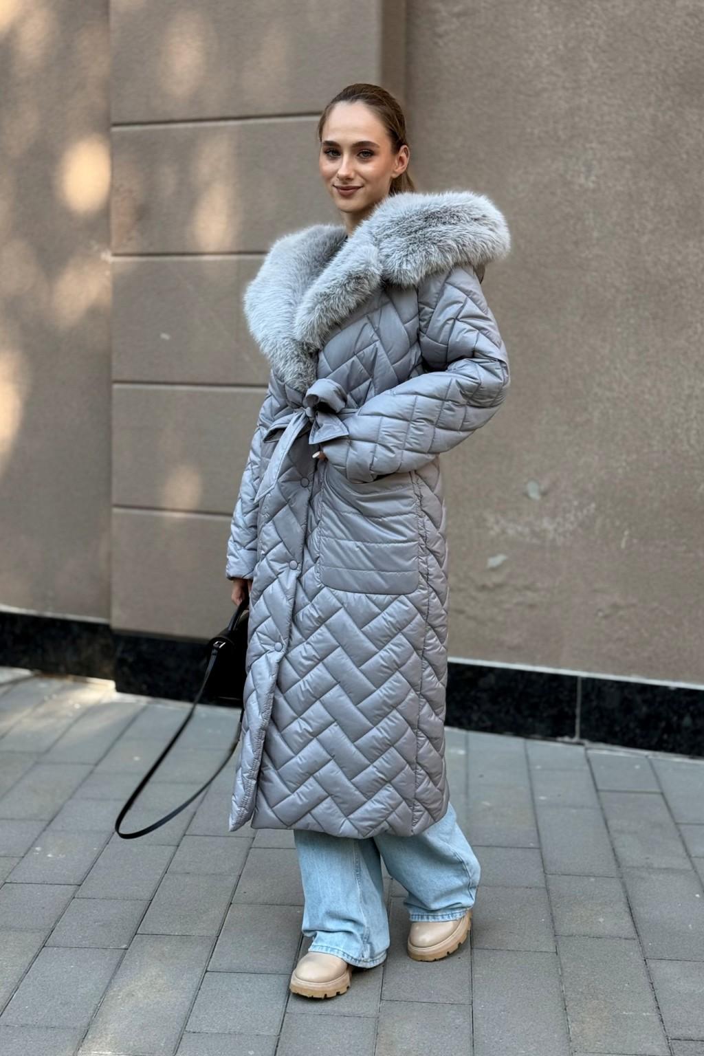 Зимнее пальто Mila Nova ПВ-389 серый — изображение 1