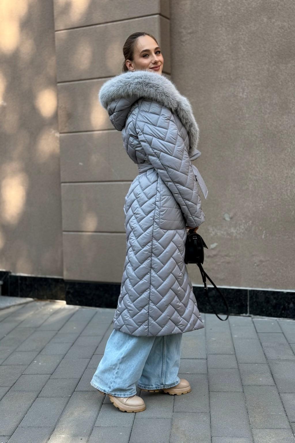 Зимнее пальто Mila Nova ПВ-389 серый — изображение 3