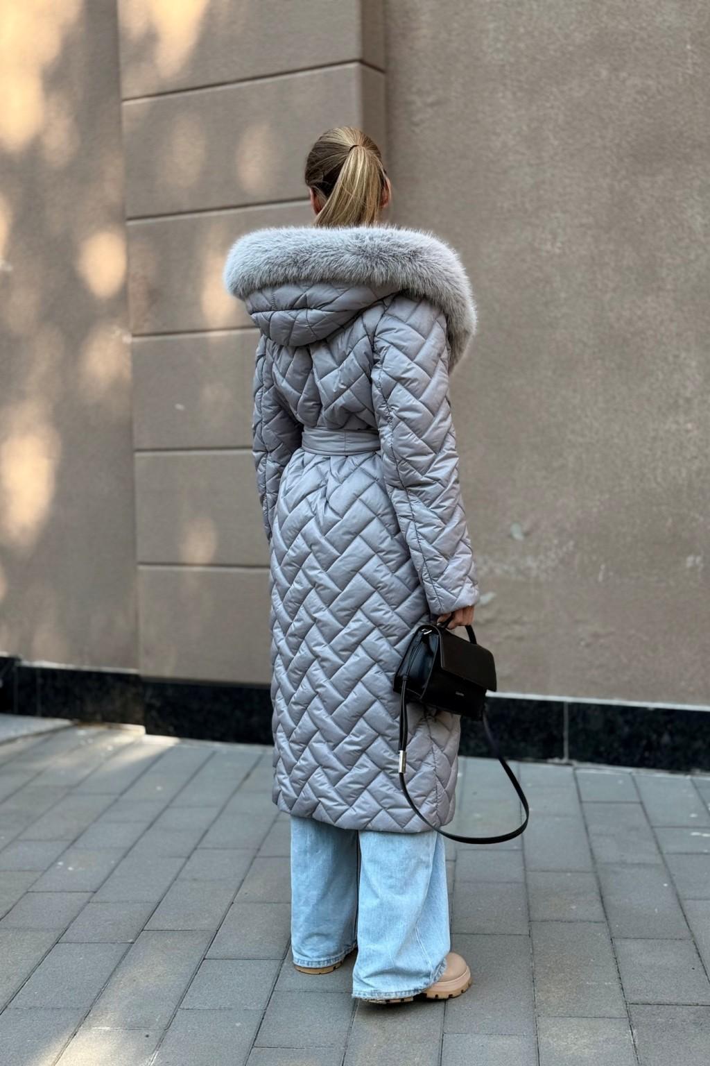 Зимнее пальто Mila Nova ПВ-389 серый — изображение 4