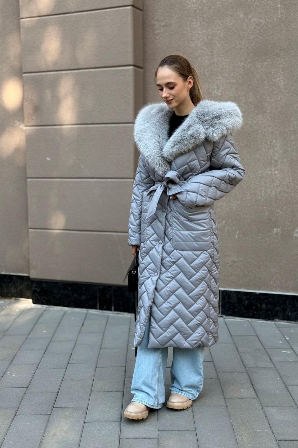 Зимнее пальто Mila Nova ПВ-389 серый — изображение 6