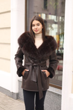 Зимняя дубленка Mila Nova Д-244 кор,шоколад