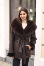 Зимняя дубленка Mila Nova Д-244 кор,шоколад — изображение 3