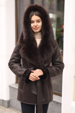 Зимняя дубленка Mila Nova Д-244 кор,шоколад — изображение 5