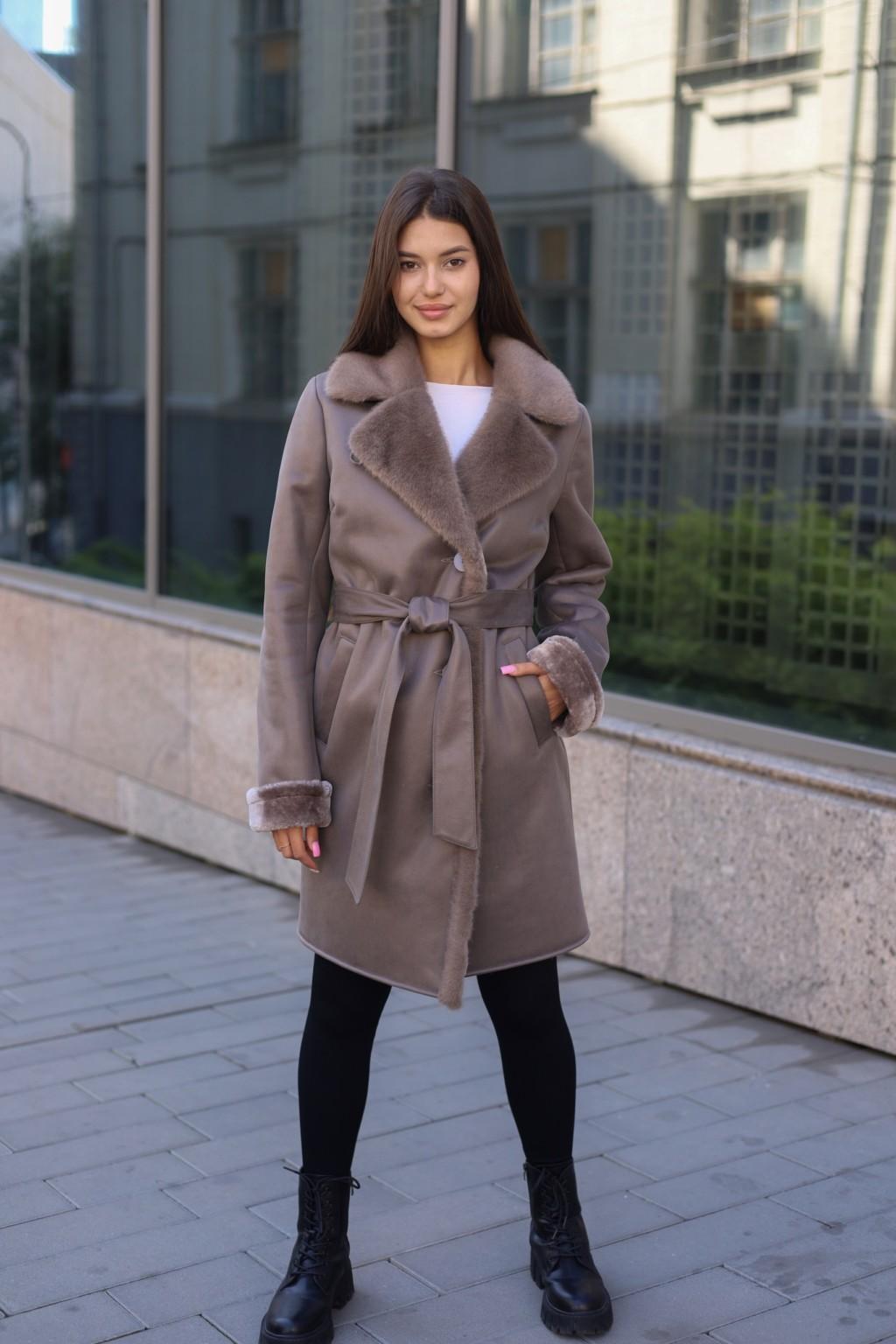 Зимняя дубленка Mila Nova Д-247 капучино — изображение 1