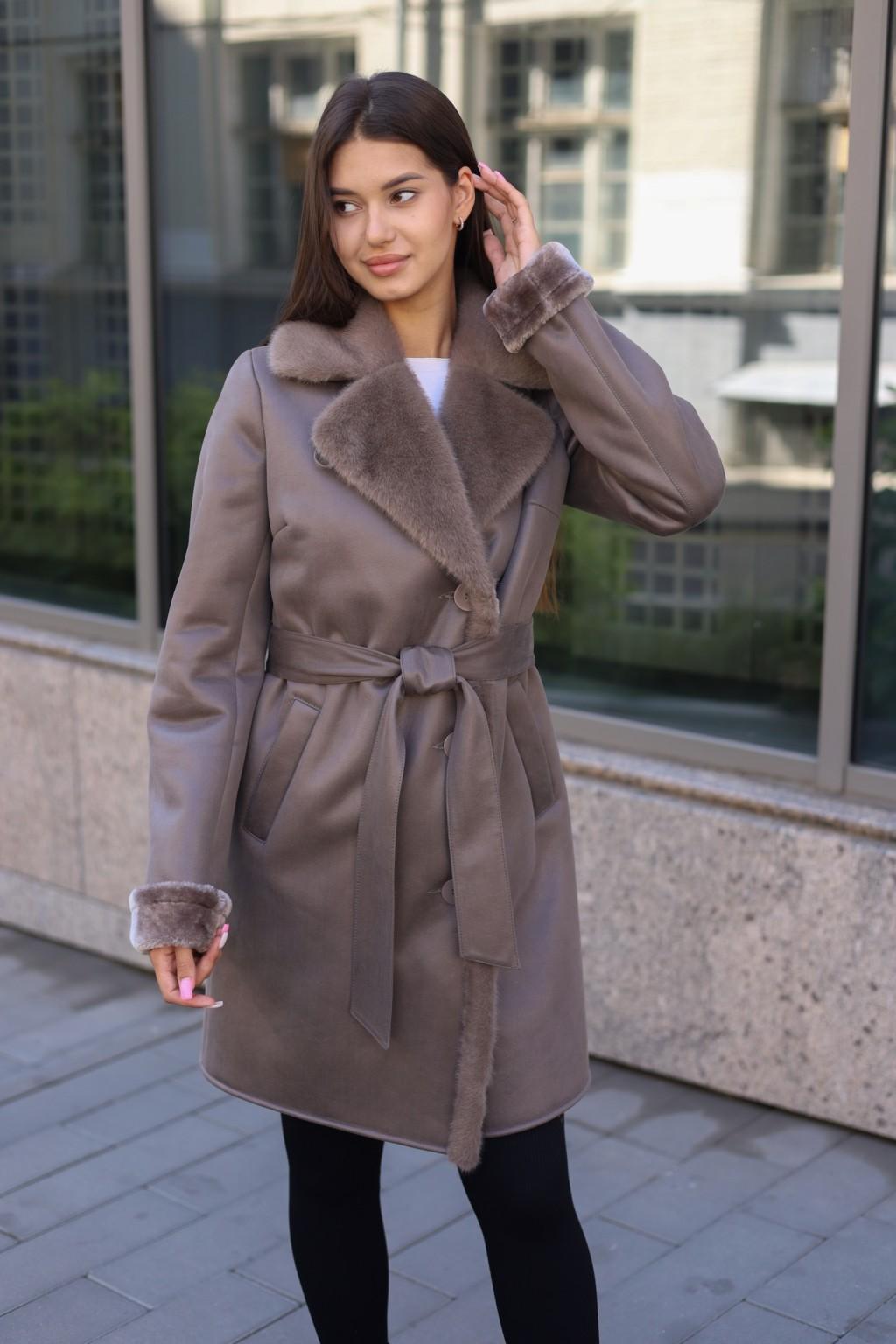 Зимняя дубленка Mila Nova Д-247 капучино — изображение 3