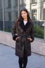 Зимняя дубленка Mila Nova Д-247 шоколад