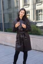 Зимняя дубленка Mila Nova Д-247 шоколад — изображение 6