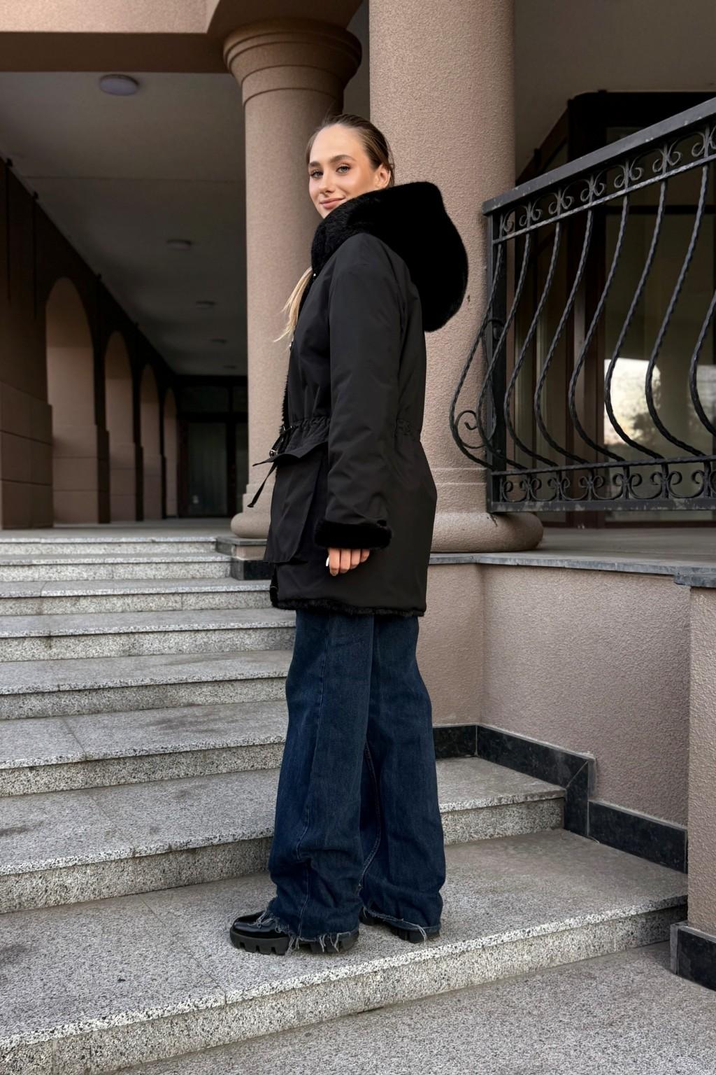 Зимняя Куртка Mila Nova К-208 ех черный — изображение 3