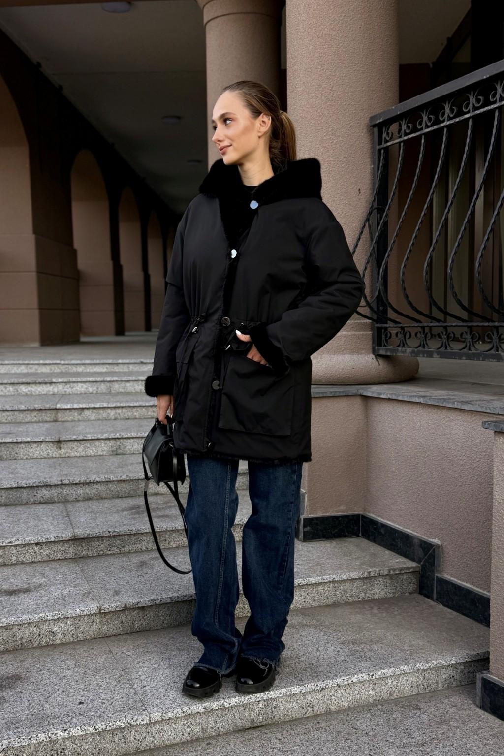 Зимняя Куртка Mila Nova К-208 ех черный — изображение 5