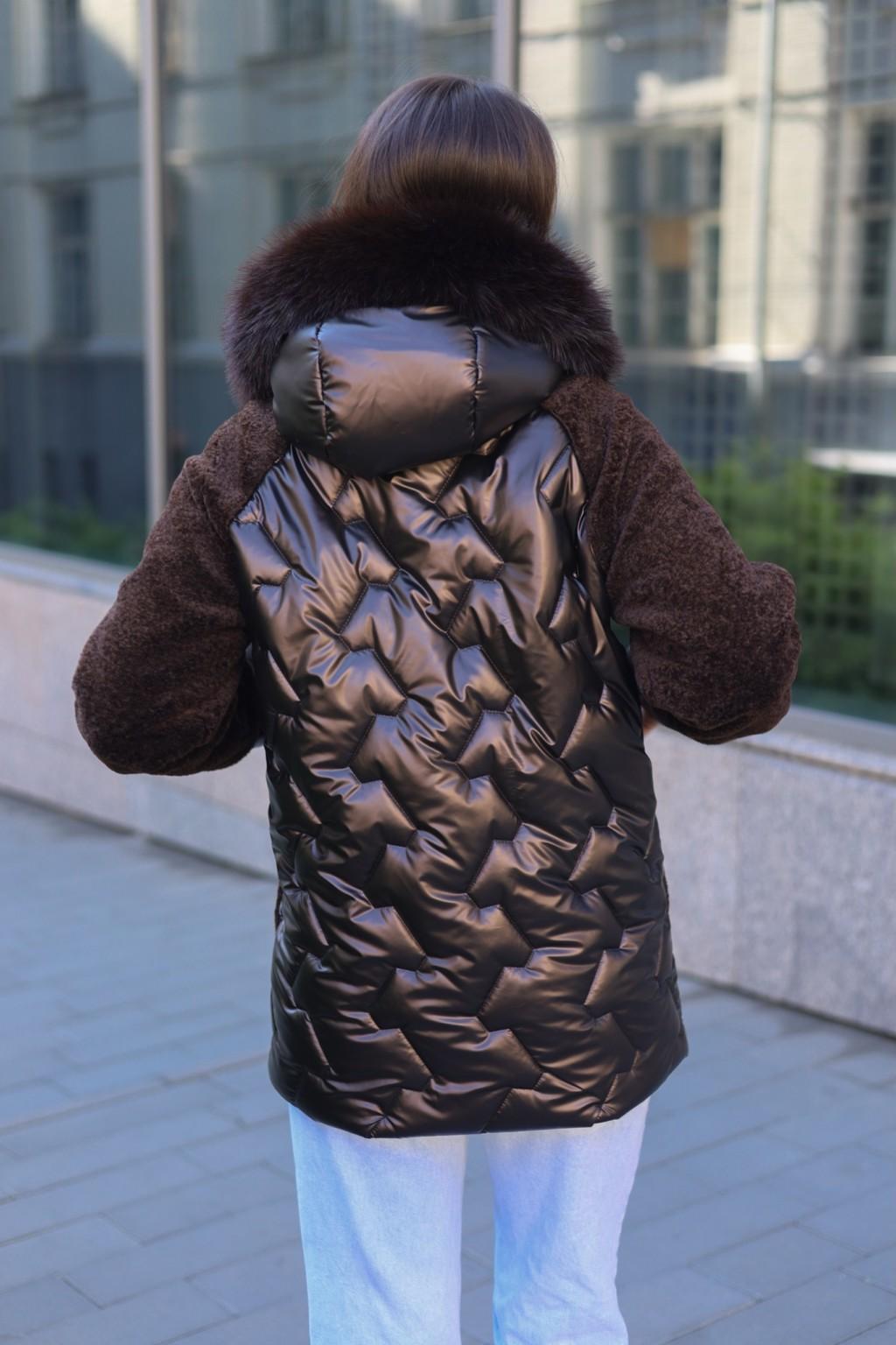 Зимняя куртка Mila Nova К-308 кап шоколад — изображение 5