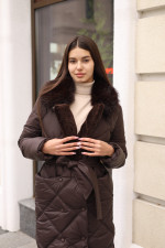 Зимнее пальто Mila Nova ПВ-318 шоколадный — изображение 3