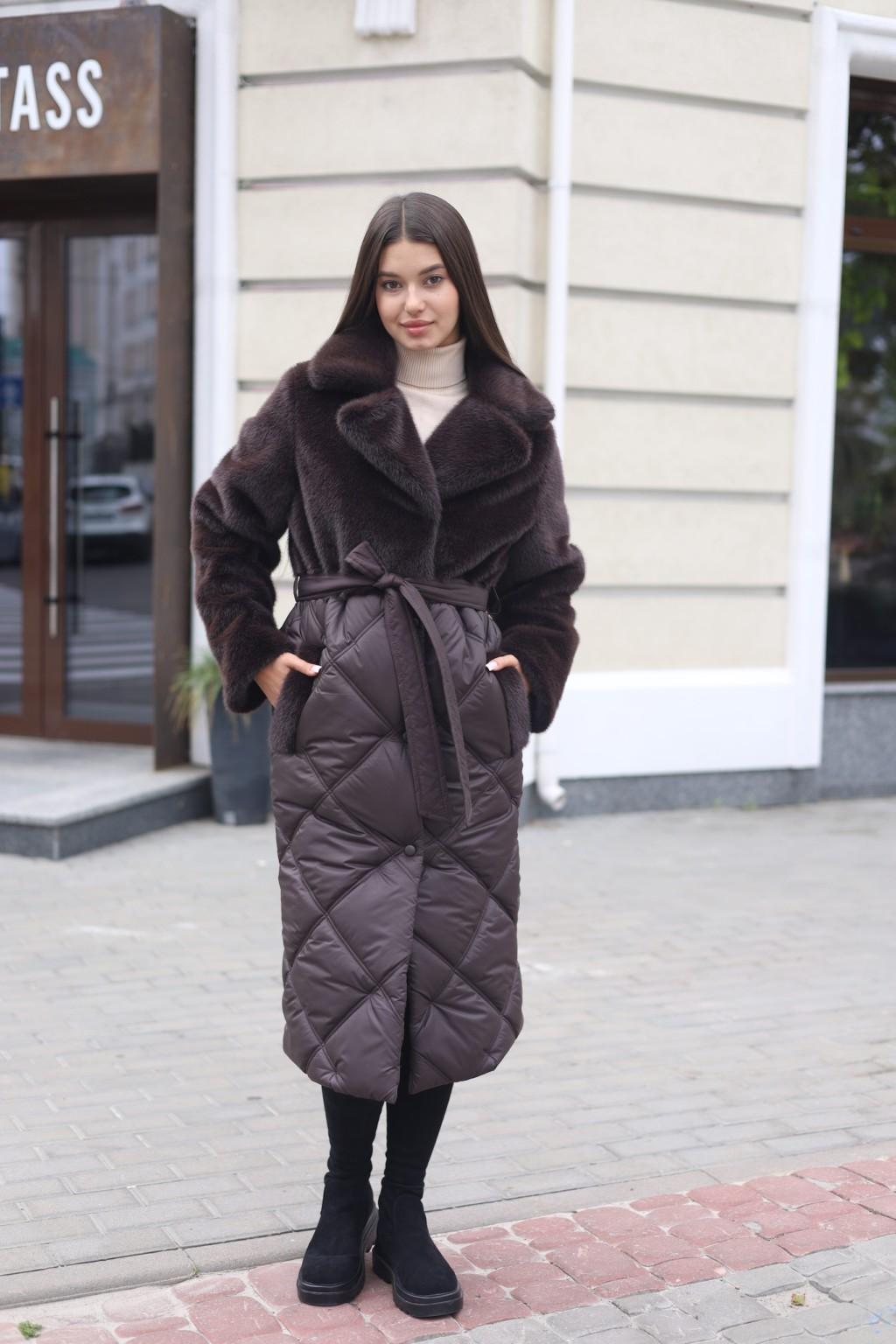 Зимнее пальто Mila Nova ПВ-333 шоколад — изображение 1