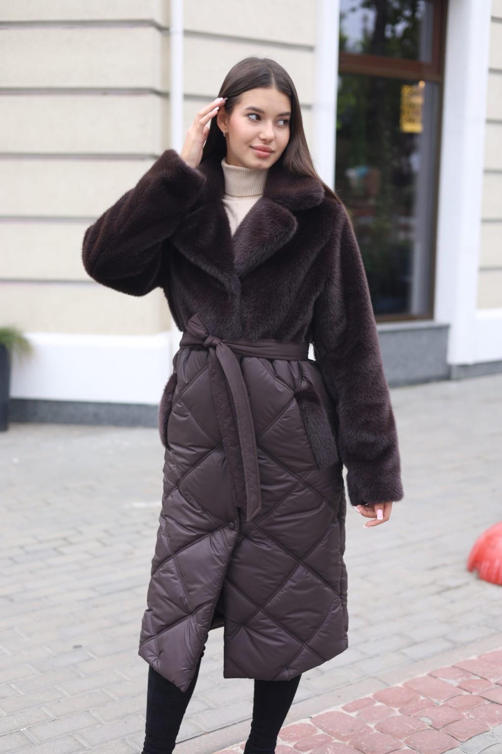 Зимнее пальто Mila Nova ПВ-333 шоколад — изображение 2